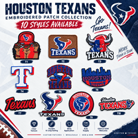 Écussons brodés Houston Texans, logo de l'équipe de football américain, à coudre ou à repasser, pour vestes, chapeaux, sacs
