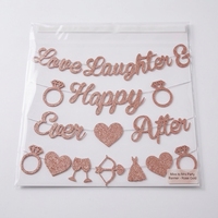 Guirlande de lettres en or rose scintillant, drapeaux, fournitures de fête, décoration pour accessoires de fête d'anniversaire