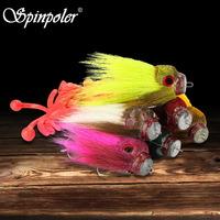 Spinpoler Künstlicher Großer Mausköder Salzwasser Hecht Swimbait Bass Angelköder Stinger Rig Haken Rehhaar Köder Drillingshaken Angelzubehör