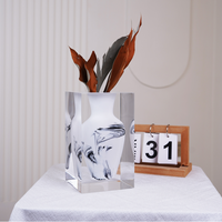 JR Joseph Vase Blanc Marbre Couleur Maison Décoration Pot De Fleur Pampas Herbe pour Balcon Porche Salon
