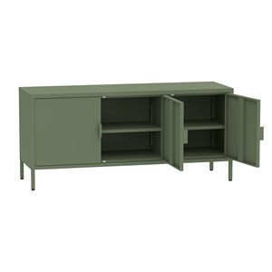 Mobile Contenitore in Metallo Verde, Credenza per Soggiorno, Armadio <span class=keywords><strong>TV</strong></span> in Acciaio <span class=keywords><strong>a</strong></span> 4 Ante, Stile Moderno - Product Image 4