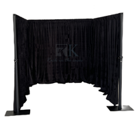 Kit de son surround Tech AV - Cadre en aluminium réglable en hauteur de 3 à 5 pieds # 45 housses vertes drapées pour 3 côtés, pour mariage/fête/événement