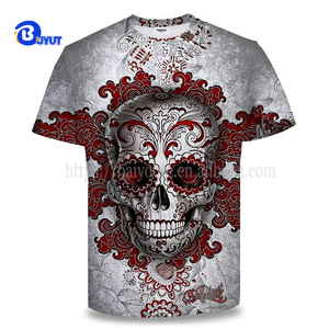 Tùy Chỉnh Michael <span class=keywords><strong>Jackson</strong></span> Skull 3D T-Shirt OEM Giá Rẻ Kỹ Thuật Số Thăng Hoa Mềm Cotton Polyester Cảm Thấy Tất Cả Các Hơn In Dệt Kim - Product Image 5
