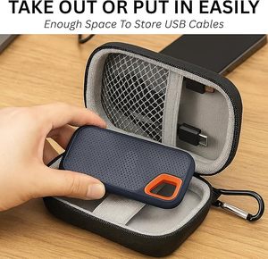 Hộp đựng EVA cứng tương thích với SanDisk <span class=keywords><strong>Extreme</strong></span> Pro/SanDisk <span class=keywords><strong>Extreme</strong></span> Portable External SSD 500GB 1TB 2TB - Hộp bảo vệ nhỏ gọn - Product Image 5