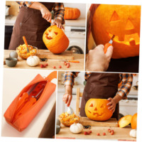 7-delige professionele Halloween-pompoen snijset van roestvrij staal, doe-het-zelf gereedschap voor Jack O'Lantern en feestcadeaus