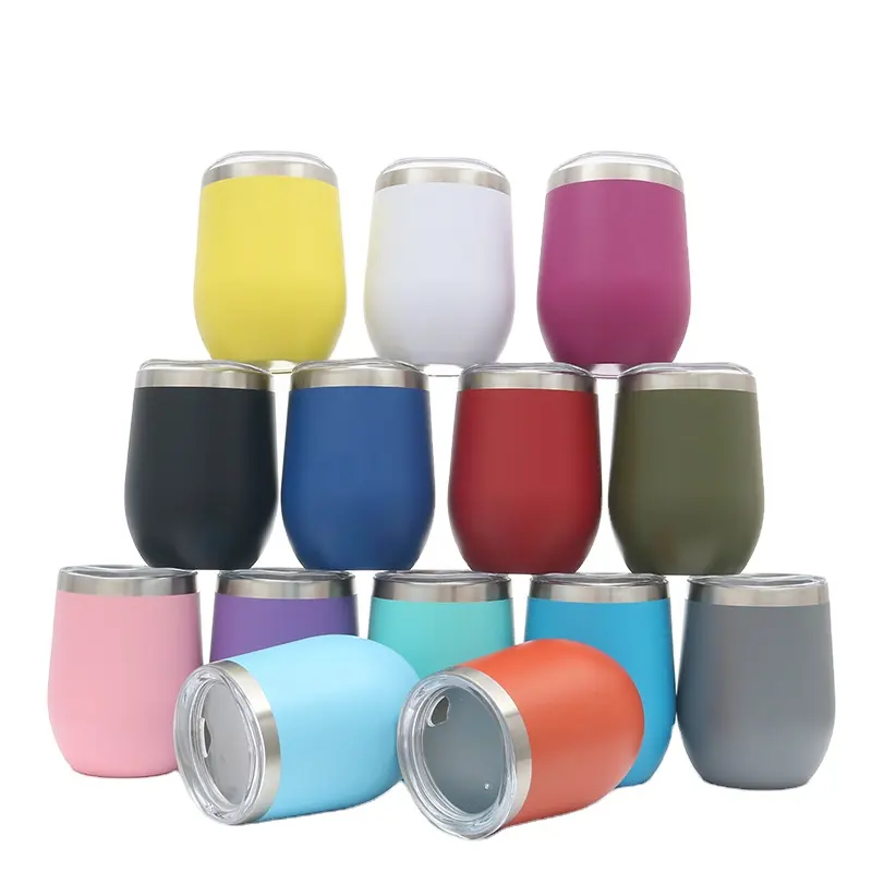 Hot Sale Egg Shaped 12oz Stainless Steel Vacuum Insulated Coffee Travel Mug Tumbler Cups With Lid