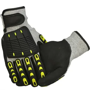 High Quality Heavy Duty Construction Anti Slip Cut Resistant TPR Mechanic Safety Work Impact Gloves