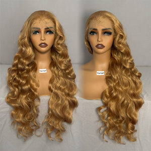 Perruques synthétiques de haute qualité en fibres résistantes à la chaleur, avec tête de <span class=keywords><strong>mannequin</strong></span> de 32 pouces et extensions de cheveux humains synthétiques HD Lace Front - Product Image 1