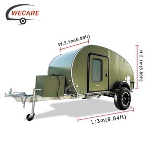 WECARE Mini caravane, caravane teardrop, caravane tout-terrain en aluminium, remorques de camping avec système d'eau extérieur - Product Image 2