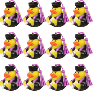 Glands colorés assortis cérémonie <span class=keywords><strong>de</strong></span> doctorant grinçant petit 2 pouces décoration jouets en plastique canard <span class=keywords><strong>de</strong></span> graduation en caoutchouc jaune - Product Image 6