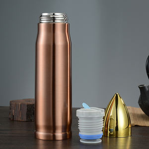 Botellas de agua aisladas en forma de bala de acero inoxidable de 17 oz con tapa Botella de agua al vacío de cohete de paredes dobles - Product Image 3
