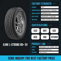Pneu de véhicule électrique haute performance ILINK L STRONG 99 EV, résistant à l'usure, quatre rainures longitudinales, jantes de 14 à 18 pouces, pneu EV