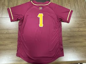 Vente en gros de t-shirts PURE à col en V personnalisés, 2 boutons, impression classique par sublimation, chemises en jersey de baseball boutonnées, tenues uniformes - Product Image 5