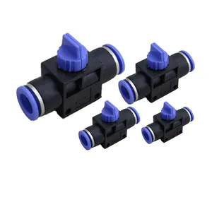 Hvff Series Quick Connect Reducing Straight Pu Tube Plastic Air Hose Connector Flow Control Hand Valve Pneumatic Fitting