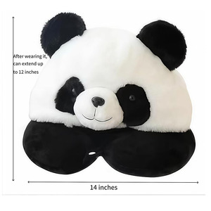 8671 Adorabile Cuscino da Viaggio <span class=keywords><strong>a</strong></span> Forma di U con Cappuccio <span class=keywords><strong>a</strong></span> Tema Panda in Stile Cartone Animato per Bambini, Leggero e Portatile - Product Image 2