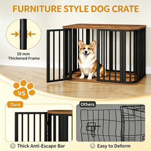 Cross-<b>border</b> wrought iron anti-chew dog cage, home living room furniture style pet <b>fence</b>, indoor dog kennel for small and - Product Image 4