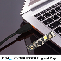 Module de caméra USB AF 2K avec capteur CMOS OV5640 5MP 1/4 pouces, résolution 2592x1944, lumière LED pour Raspberry Pi, imprimante 3D, scanner