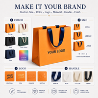 Sac en papier pliable avec poignée, impression de logo personnalisée, sac d'emballage, sacs de transport portables pour les salons professionnels et les expositions