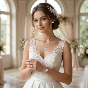 Romantico Set di Gioielli in Argento S925 con Moissanite a Forma di Cuore, Regalo Promessa Sentimentale per Coppie, Gioielli per Anniversario - Product Image 3