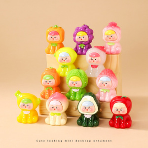 Nuevo diseño Color sólido pierna expresión fruta bebé lindo dibujos animados resina artesanías Diy coche decoración <span class=keywords><strong>de</strong></span> escritorio juguetes bolsas ciegas - Product Image 1