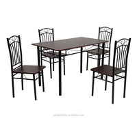 Nouveau design en métal à manger ensemble 1 table à manger et 4 chaises de salle à manger DS-613PB
