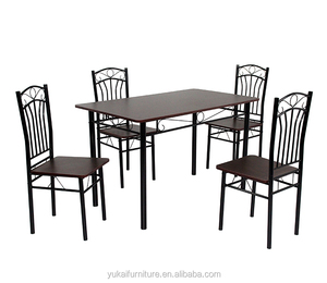 Nouveau design en métal à manger ensemble 1 table à manger et 4 chaises de salle à manger DS-613PB - Product Image 3