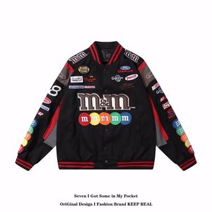 Nouvelle <span class=keywords><strong>Veste</strong></span> Universitaire Homme <span class=keywords><strong>Grande</strong></span> <span class=keywords><strong>Taille</strong></span>, Blouson Aviateur avec Grandes Poches et Lettres Brodées, Style Baseball - Product Image 2