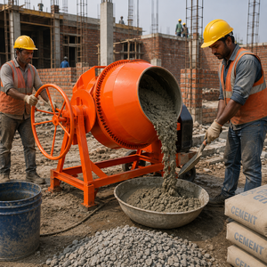 Mezcladora de Concreto Roja Portátil, Equipo de Mezcla de Cemento de Alta Resistencia, Mezcladora de Tambor Móvil para Proyectos de Construcción - Product Image 5
