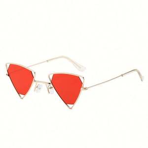 Gafas de Sol Punk con Lentes de Estilo Oceánico y Logotipo Personalizado, Montura Metálica, Gafas de Sol Triangulares para Mujer, Moda 2021 - Product Image 3