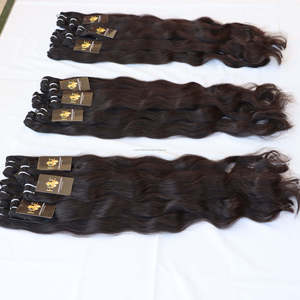 Tissage en lot naturel indien brut non traité, cheveux vierges, vente en gros, cuticules alignées - Product Image 4