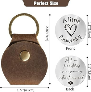 Pocket Hug Token Gifts Keychain Long Distance Relationship Keepsake Stainless Steel Double Sided Inspirational Gift - Product Image 6