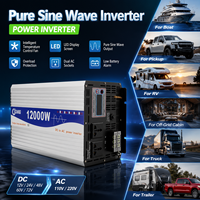 Nouvel onduleur solaire à onde sinusoïdale pure 2026 6000W 8000W 12000W DC12V 24V 48V 60V 72V 96V vers AC110V 220V pour maison, camping-car et système hors réseau