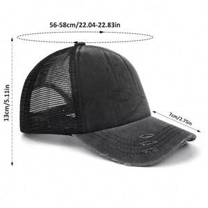 Casquette de sport vintage bicolore RTS, de luxe, à visière incurvée, délavée, 5 panneaux, style rétro, effet vieilli, en coton, type trucker - Product Image 3
