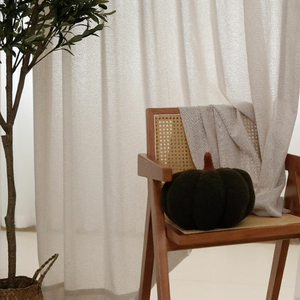 Phong cách Châu Âu hữu cơ chống cháy Voile Linen rèm vải Linen bọc vải cho đồ nội thất - Product Image 4