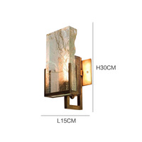 Lampe murale de chevet LED en verre cristal clair, lumière nordique rustique de Style Vintage, cadre décoratif en or