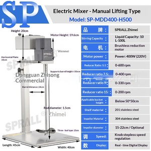 Miscelatore Elettrico Industriale per Vernici, Rivestimenti, Prodotti Chimici, Colla, Alimenti, Mobile, Piccolo, 25kg, Alta Stabilità, Facile Utilizzo, Agita/Miscela/Impastala - Product Image 6