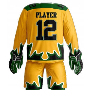 Uniforme de hockey sur glace personnalisé par sublimation, avec impression de logo pour l'entraînement en extérieur, fabrication en usine, vente chaude - Product Image 6