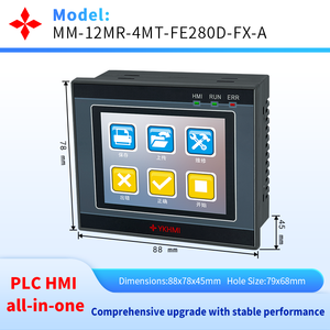 Controlador Lógico Programable (PLC) HMI Todo en Uno de 2.8'', Integrado, con Entrada Analógica, de Temperatura, de Alta Velocidad, 2 Ejes, RS485 - Product Image 3