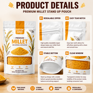 Sacchetto in Plastica Trasparente con Finestra e Logo Personalizzato, Alta Barriera, Antiumidità, per Cereali e Alimenti Secchi - Product Image 3