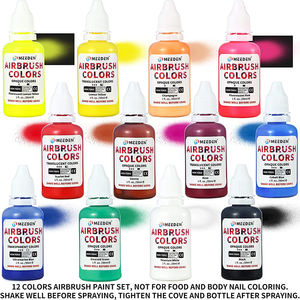 MEEDEN-kit de aerógrafo con pintura, 12 colores portátil con compresor de aire, 30ml, para pintar tatuajes - Product Image 5