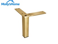 Moderne Quadratische Goldene Metallmöbelbeine mit Dreieckiger Basis für Sofa, Schrank, Nachttisch und Kommode
