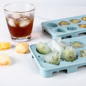 Plateau à glaçons en silicone de qualité alimentaire 8 trous 3D fraise pastèque <span class=keywords><strong>pomme</strong></span> poire orange fruits moules à glace - Product Image 5