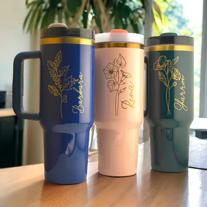 Bicchiere Termico USA H2.0 con Rivestimento in Polvere Nero Bianco 40oz, Bicchiere Placcato in Rame Dorato Arcobaleno per Incisione Laser Girasole - Product Image 4