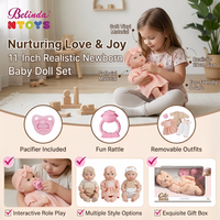 Poupées Reborn Bébé Nouveau-né Belinda 11 pouces, Jouets Réalistes en Vinyle Souple pour Enfants, Poupées Reborn pour Jeu d'Imitation