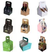 Individuelle 2er-, 4er- und 6er-Pack Flaschenträger aus Karton für Bier und Wein
