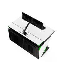 Bureau de console de moniteur de centre de commande de sécurité LED haut de gamme meubles de salle de commande personnalisés pour le poste de travail du personnel de bureau