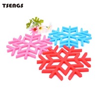 Napperon en silicone Western créatif Pot de sable coloré et tapis de neige pour salle à manger Tapis de table de cuisine avec tapis de pot en émail pour la nourriture
