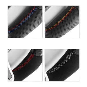 พวงมาลัยปลอมพร้อมตะเข็บสีแดงอุปกรณ์แต่งรถสำหรับ Volkswagen VW <span class=keywords><strong>Golf</strong></span> MK6 GTI <span class=keywords><strong>R</strong></span> <span class=keywords><strong>Scirocco</strong></span> <span class=keywords><strong>R</strong></span> <span class=keywords><strong>line</strong></span> - Product Image 5