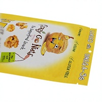 Bolsa con Cierre Personalizada de Color Amarillo Brillante con Diseño de Plátano y Nuez, Bolsa Reutilizable con Orificio para Colgar, para Snacks Veganos Sin Gluten