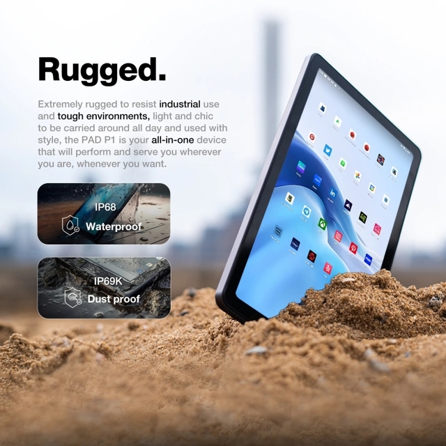 New Arrival AGM Pad P1 Rugged Tablet, 10.36 Inch, 8GB+256GB IP68 Waterproof, Android 13
